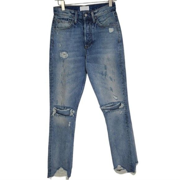BOYISH Jeans Womens 25 The Billy Some Like it Hot High Rise Skinny Distressed - Picture 3 of 14